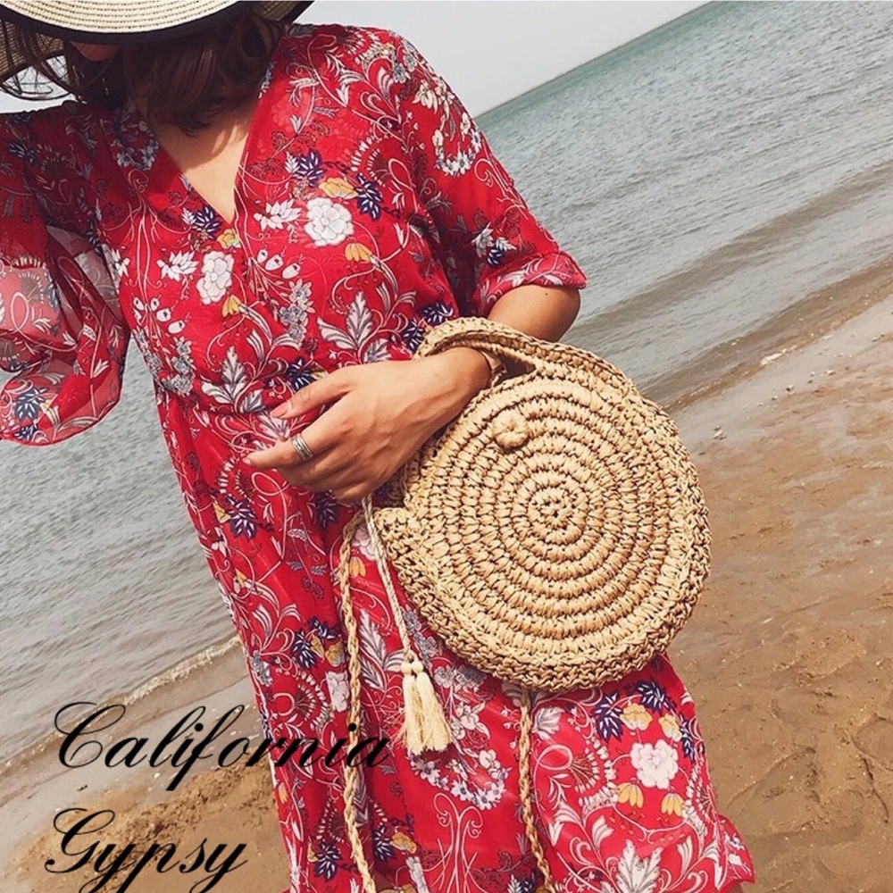 HP🎉Woven Bohemian Straw Crossbody Bag - Picture 2 of 7